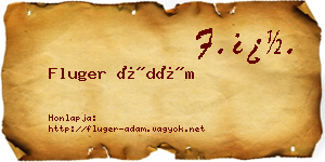Fluger Ádám névjegykártya